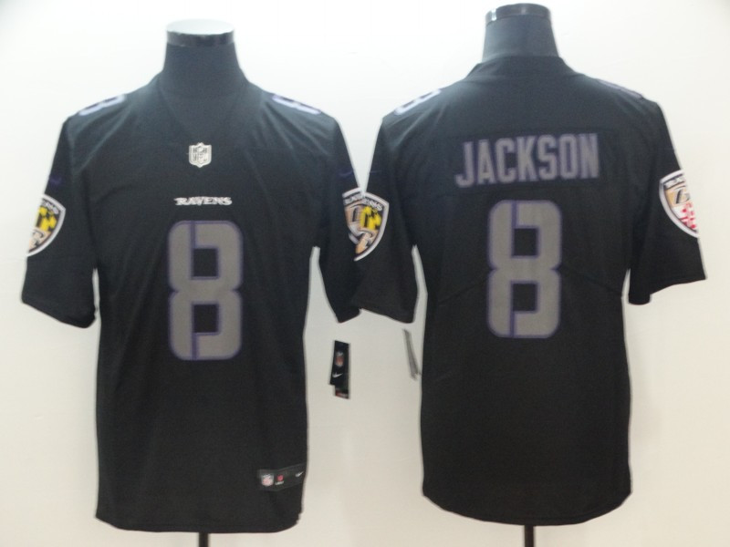  Ravens 8 Lamar Jackson Black Impact Rush Limited Jersey