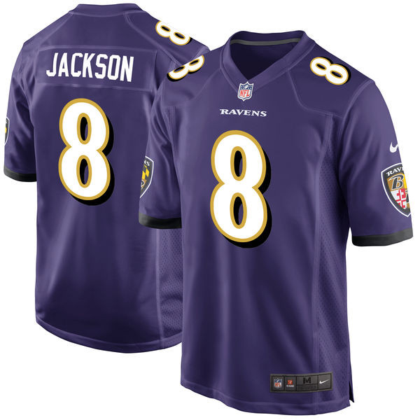  Ravens 8 Lamar Jackson Purple 2018 NFL Draft Pick Elite Jersey