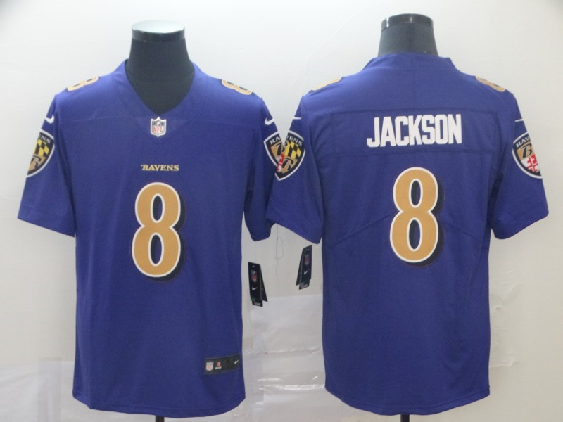 Nike Ravens 8 Lamar Jackson Purple Color Rush Limited Jersey