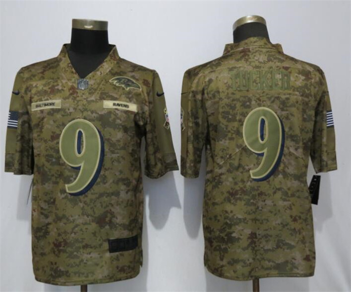  Ravens 9 Justin Tucker Camo Salute To Service Limited Jersey