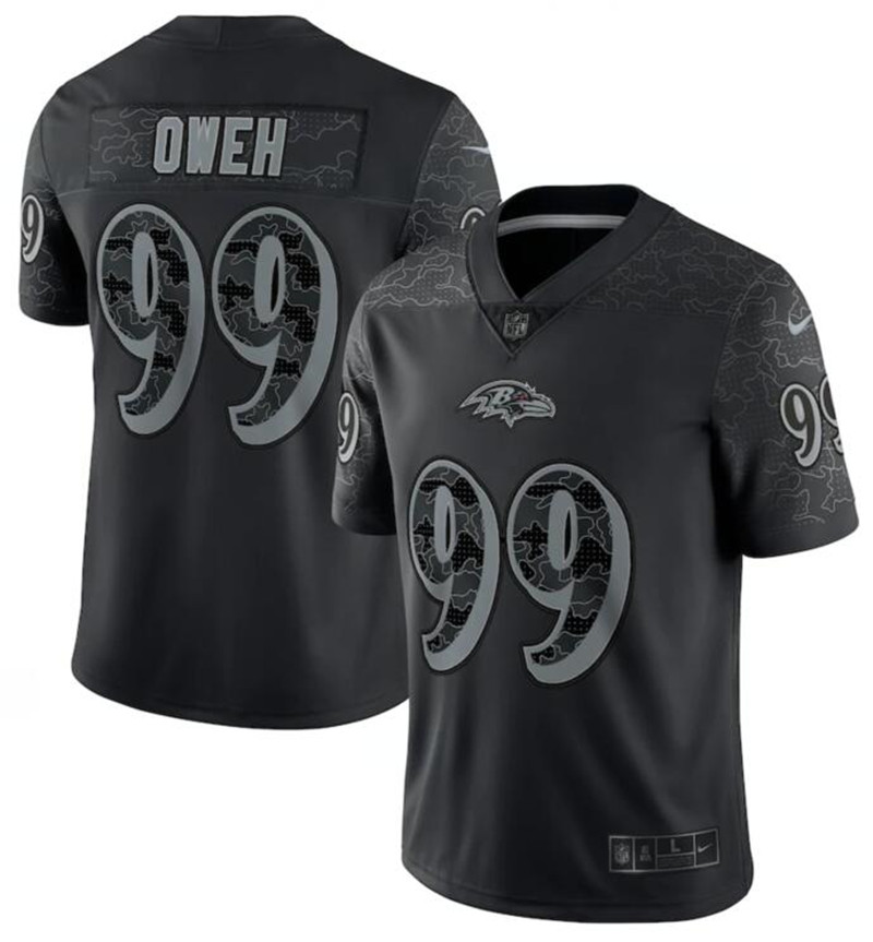 Nike Ravens 99 Odafe Oweh Black RFLCTV Limited Jersey