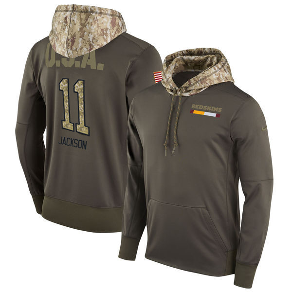  Redskins 11 DeSean Jackson Olive Salute To Service Pullover Hoodie