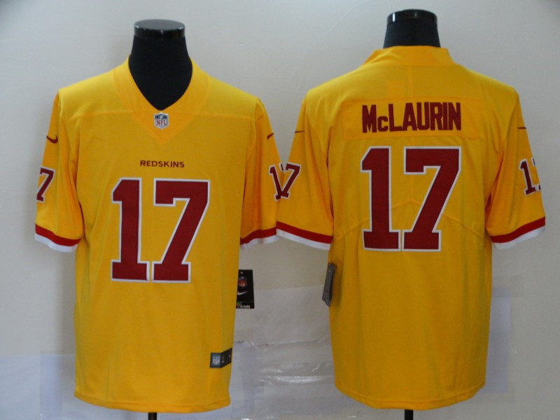 Nike Redskins 17 Terry McLaurin Yellow Color Rush Limited Jersey
