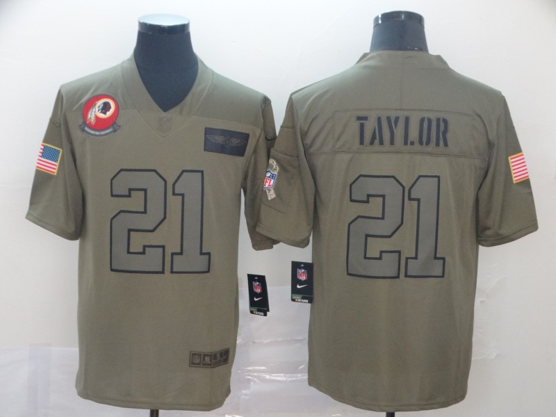Nike Redskins 21 Sean Taylor 2019 Olive Salute To Service Limited Jersey