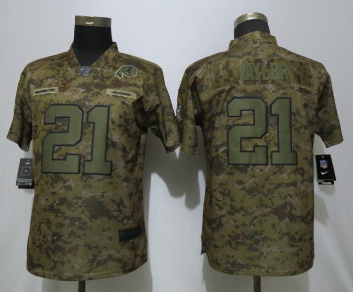  Redskins 21 Sean Taylor Camo Women Salute To Service Limited Jersey