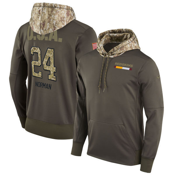  Redskins 24 Josh Norman Olive Salute To Service Pullover Hoodie
