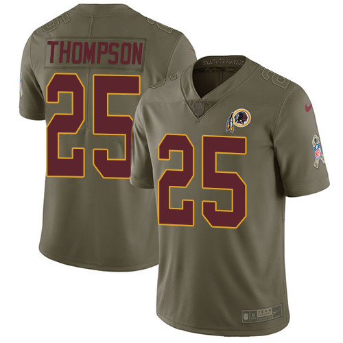  Redskins 25 Chris Thompson Olive Salute To Service Limited Jersey