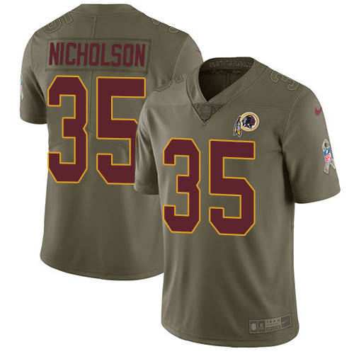  Redskins 35 Montae Nicholson Olive Salute To Service Limited Jersey