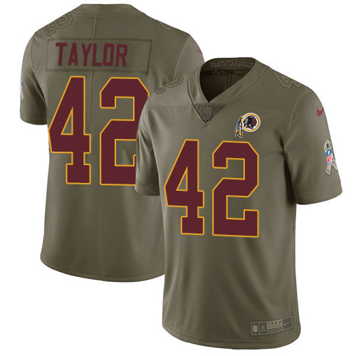  Redskins 42 Charley Taylor Olive Salute To Service Limited Jersey