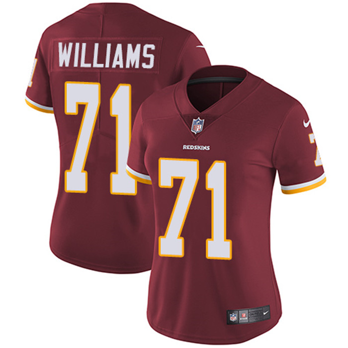  Redskins 71 Trent Williamsn Burgundy Red Women Vapor Untouchable Limited Jersey