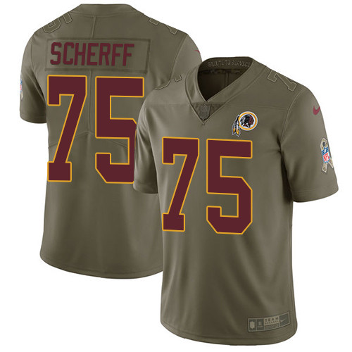  Redskins 75 Brandon Scherff Olive Salute To Service Limited Jersey