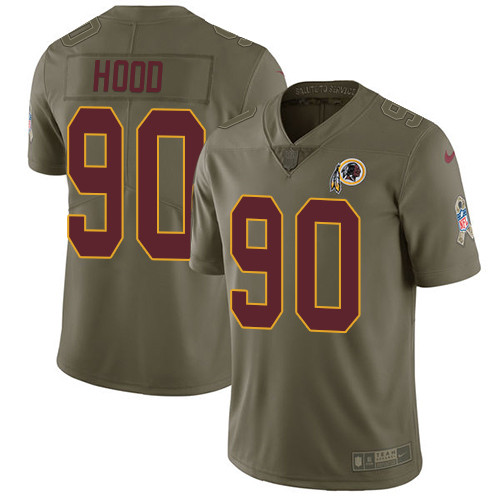  Redskins 90 Ziggy Hood Olive Salute To Service Limited Jersey