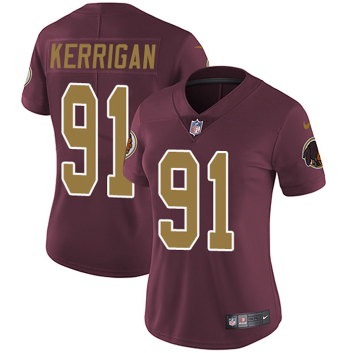  Redskins 91 Ryan Kerrigan Burgundy Red Alternate Women Vapor Untouchable Limited Jersey