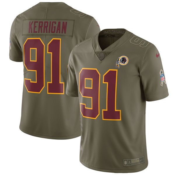  Redskins 91 Ryan Kerrigan Youth Olive Salute To Service Limited Jersey