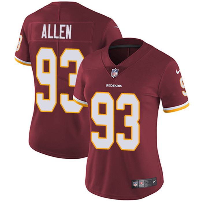  Redskins 93 Jonathan Allen Burgundy Red Women Vapor Untouchable Limited Jersey