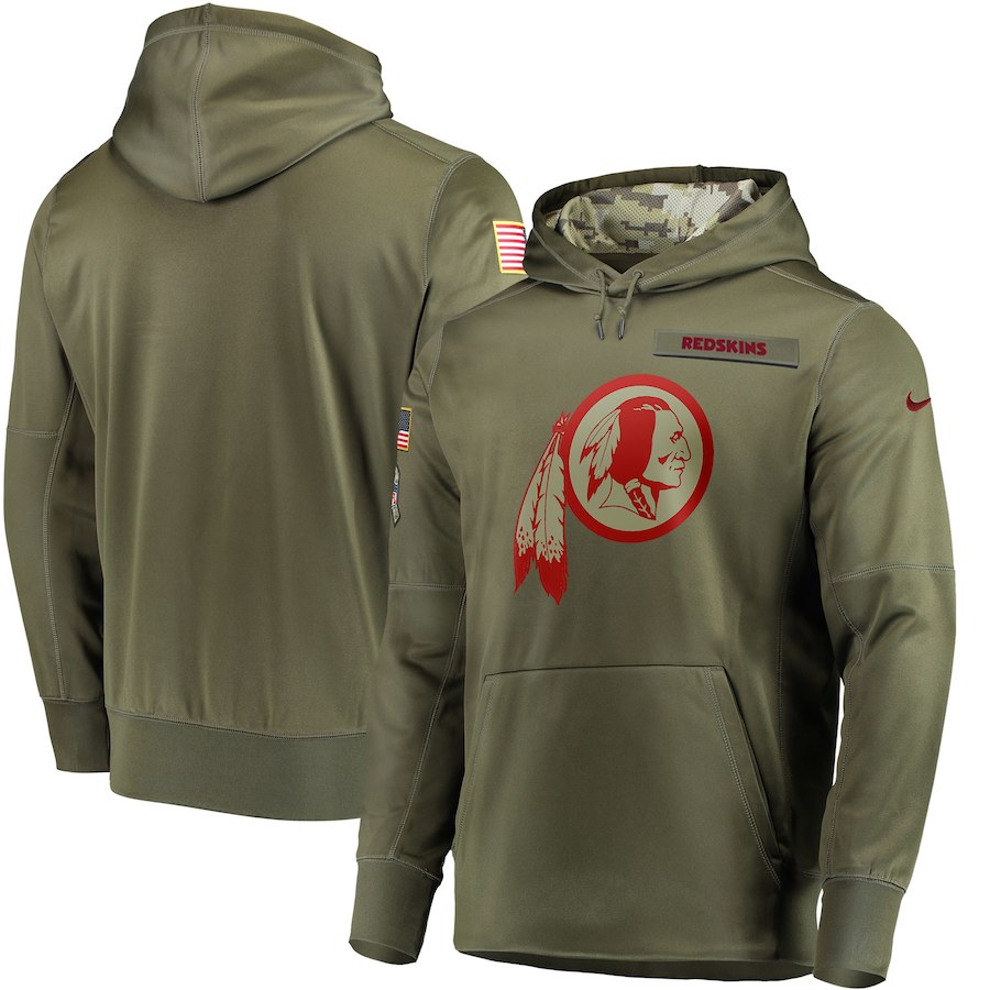  Redskins Olive Salute To Service Men's Pullove Hoodie
