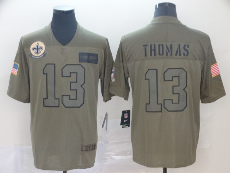 Nike Saints 13 Michael Thomas 2019 Olive Salute To Service Limited Jersey