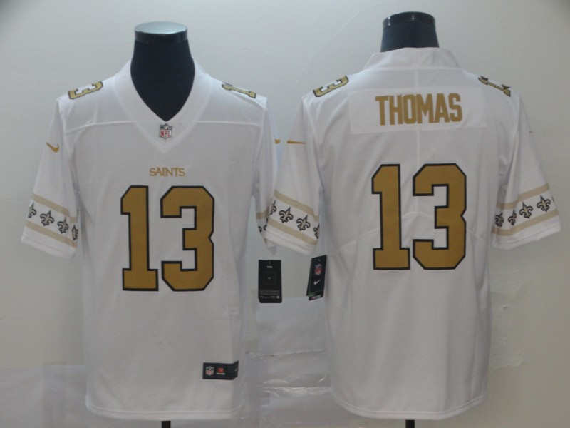 Nike Saints 13 Michael Thomas White Team Logos Fashion Vapor Limited Jersey