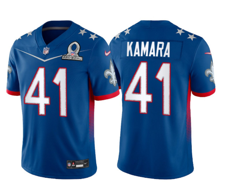 Nike Saints 14 Alvin Kamara Blue 2022 NFC Pro Bowl Limited Jersey