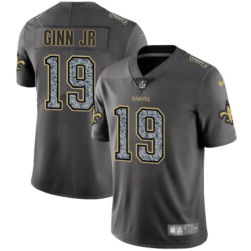  Saints 19 Ted Ginn Jr. Gray Static Vapor Untouchable Limited Jersey