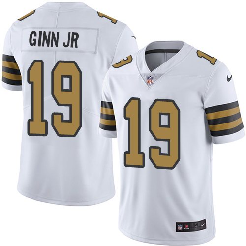  Saints 19 Ted Ginn Jr. White Color Rush Limited Jersey