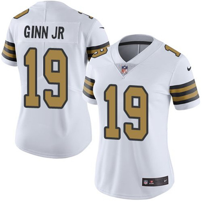  Saints 19 Ted Ginn Jr. White Women Color Rush Limited Jersey