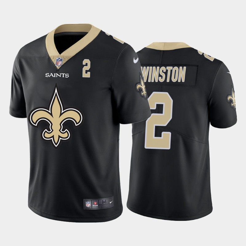Nike Saints 2 Jameis Winston Black Team Big Logo Number Vapor Untouchable Limited Jersey