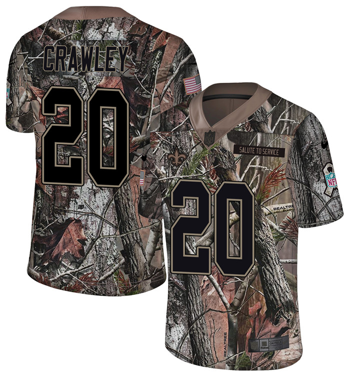  Saints 20 Ken Crawley Camo Rush Limited Jersey