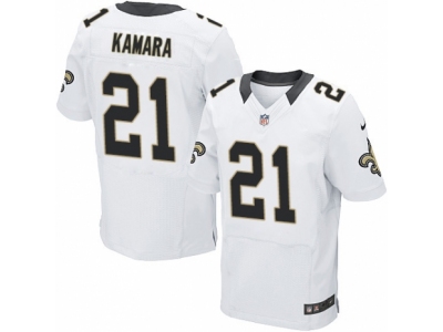  Saints 21 Alvin Kamara White Men Stitched NFL Elite Jersey