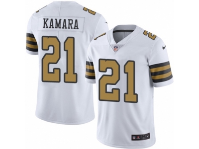  Saints 21 Alvin Kamara White Men Stitched NFL Limited Rush Jersey