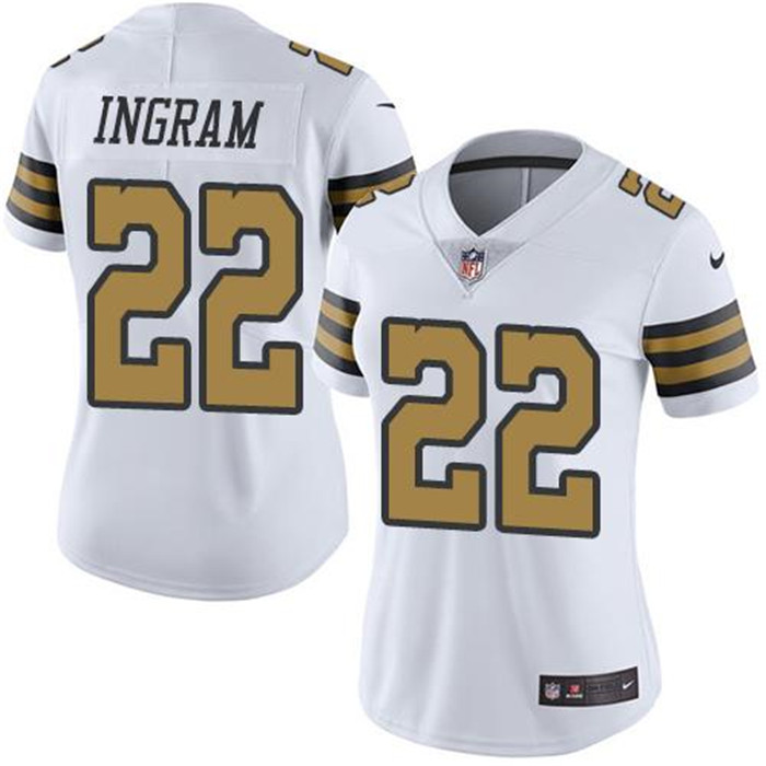  Saints 22 Mark Ingram White Women Color Rush Limited Jersey