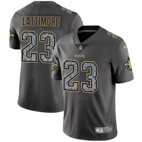  Saints 23 Marshon Lattimore Gray Static Vapor Untouchable Limited Jersey