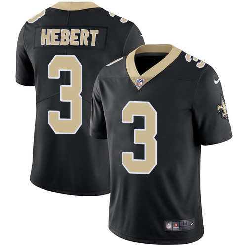  Saints 3 Bobby Hebert Black Vapor Untouchable Player Limited Jersey