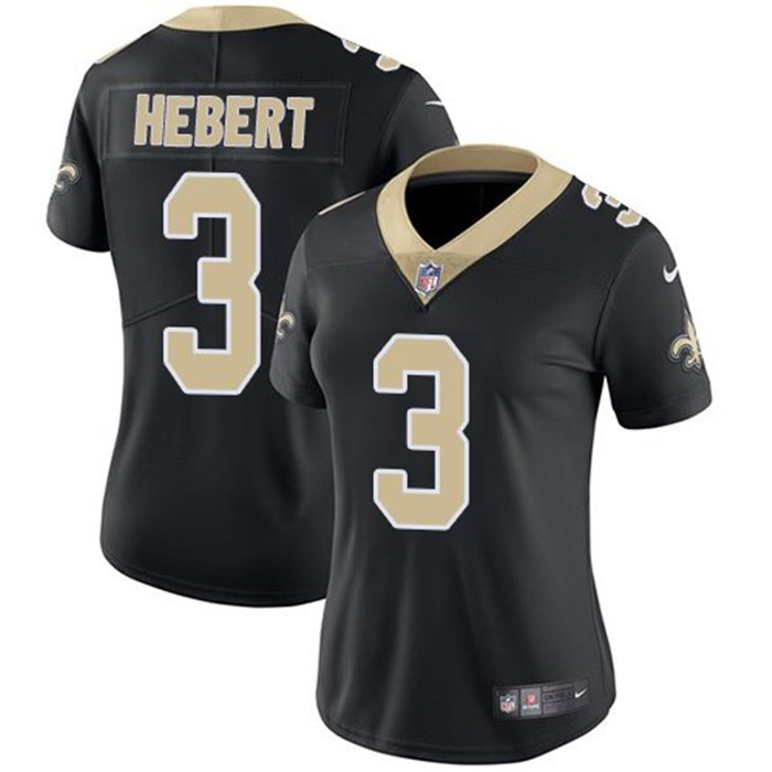  Saints 3 Bobby Hebert Black Women Vapor Untouchable Limited Jersey