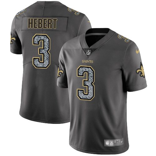  Saints 3 Bobby Hebert Gray Static Vapor Untouchable Limited Jersey