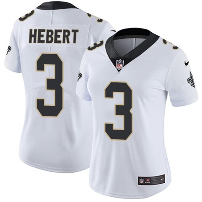  Saints 3 Bobby Hebert White Women Vapor Untouchable Limited Jersey