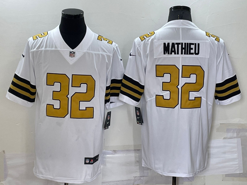 Nike Saints 33 Tyrann Mathieu White Color Rush Limited Jersey