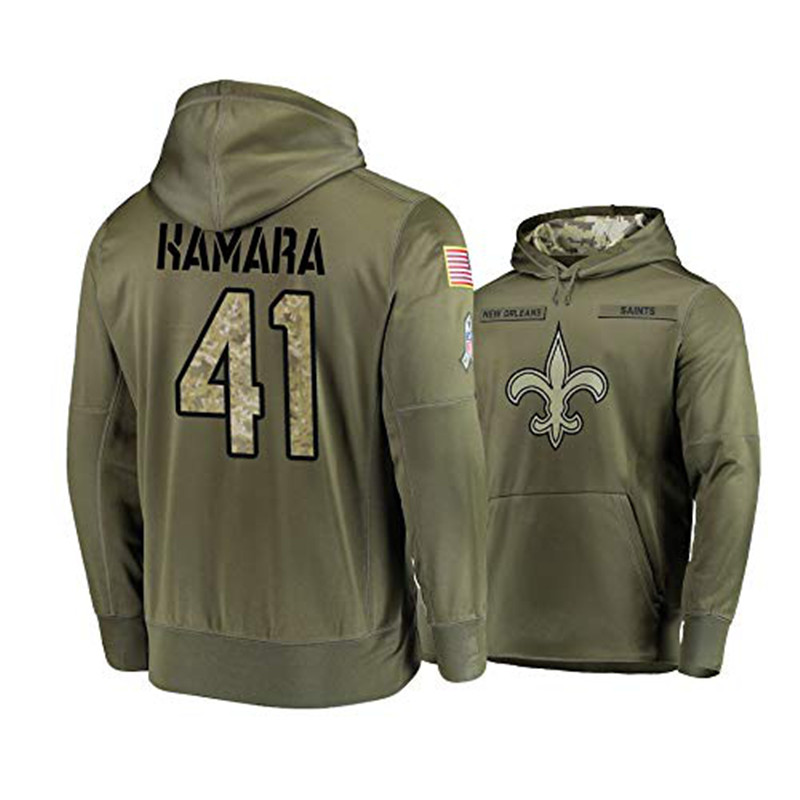 Nike Saints 41 Alvin Kamara 2019 Salute To Service Stitched Hooded Sweatshirt