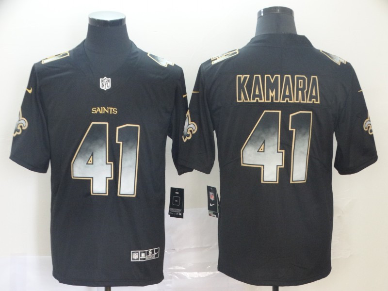 Nike Saints 41 Alvin Kamara Black Arch Smoke Vapor Untouchable Limited Jersey