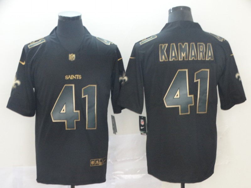 Nike Saints 41 Alvin Kamara Black Gold Vapor Untouchable Limited Jersey