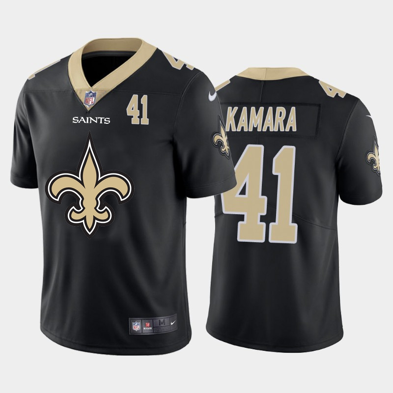 Nike Saints 41 Alvin Kamara Black Team Big Logo Number Vapor Untouchable Limited Jersey