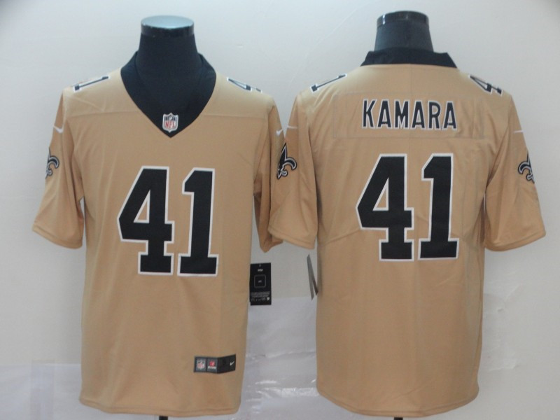 Nike Saints 41 Alvin Kamara Cream Inverted Legend Limited Jersey