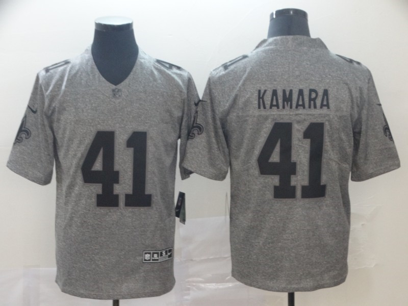 Nike Saints 41 Alvin Kamara Gray Gridiron Gray Vapor Untouchable Limited Jersey