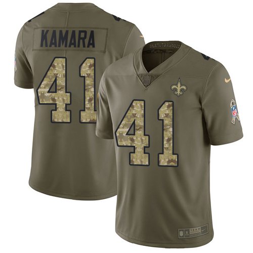  Saints 41 Alvin Kamara Olive Camo Salute To Service Limited Jersey