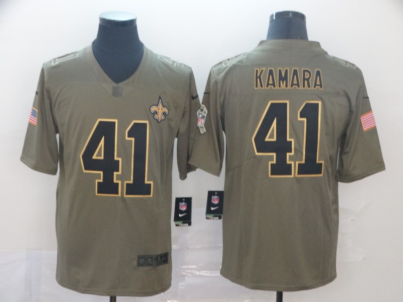  Saints 41 Alvin Kamara Olive Salute To Service Limited Jersey