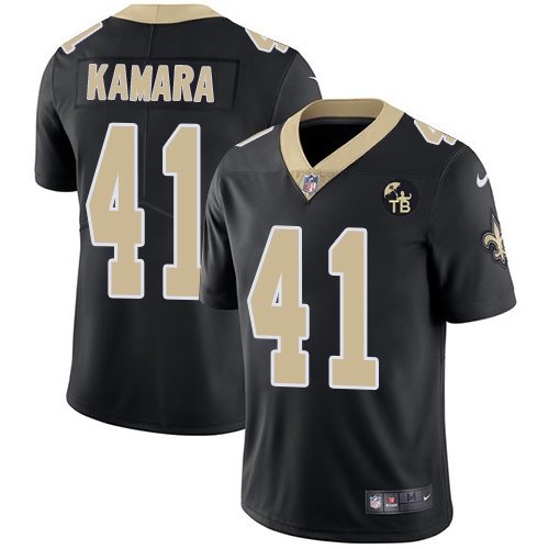  Saints 41 Alvin Kamara White Black Youth With Tom Benson Patch Vapor Untouchable Limited Jersey