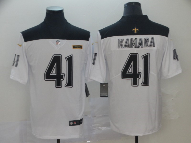 Nike Saints 41 Alvin Kamara White City Edition Vapor Untouchable Limited Jersey