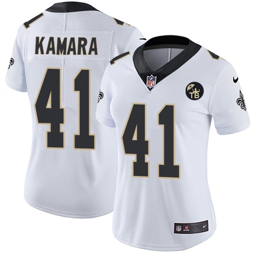  Saints 41 Alvin Kamara White White Women With Tom Benson Patch Vapor Untouchable Limited Jersey