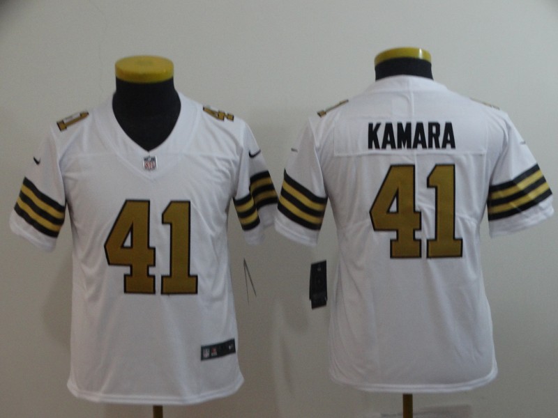  Saints 41 Alvin Kamara White Youth Color Rush Limited Jersey