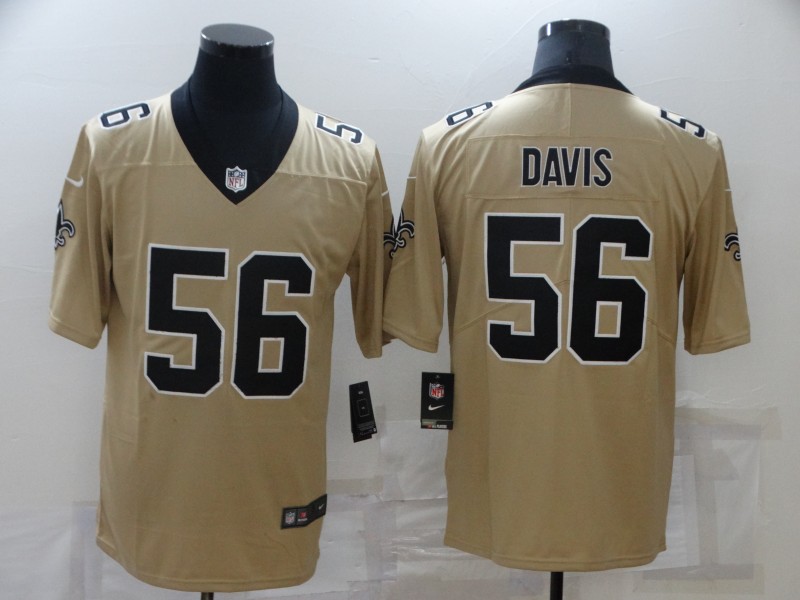 Nike Saints 56 DeMario Davis Cream Inverted Legend Limited Jersey